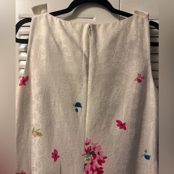 NWOT- CHAPS SUMMER DRESS KNEE LENGTH COTTON BLEND FLOWER - Picture 8 of 8